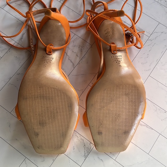 Schutz Vikki Strappy Stiletto (Bright Orange) - Picture 6 of 10